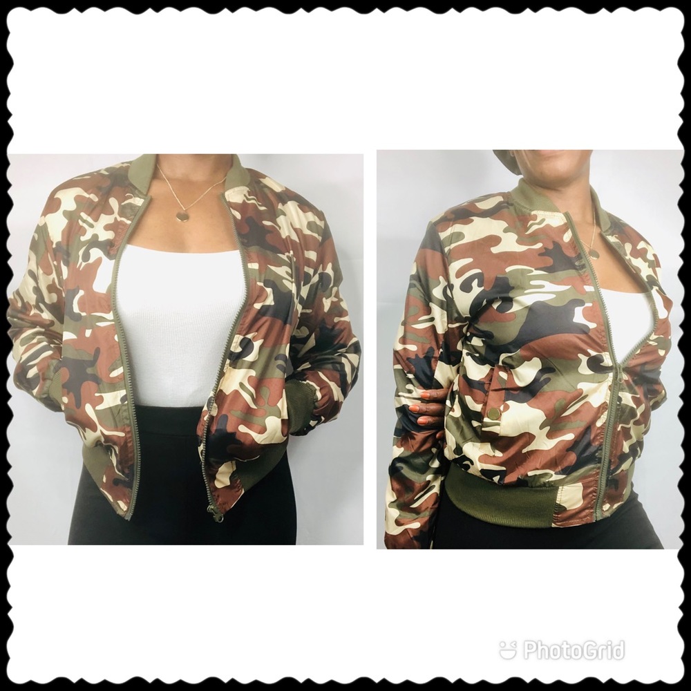 Women’s Camouflage Print Fashion Baseball Jacket